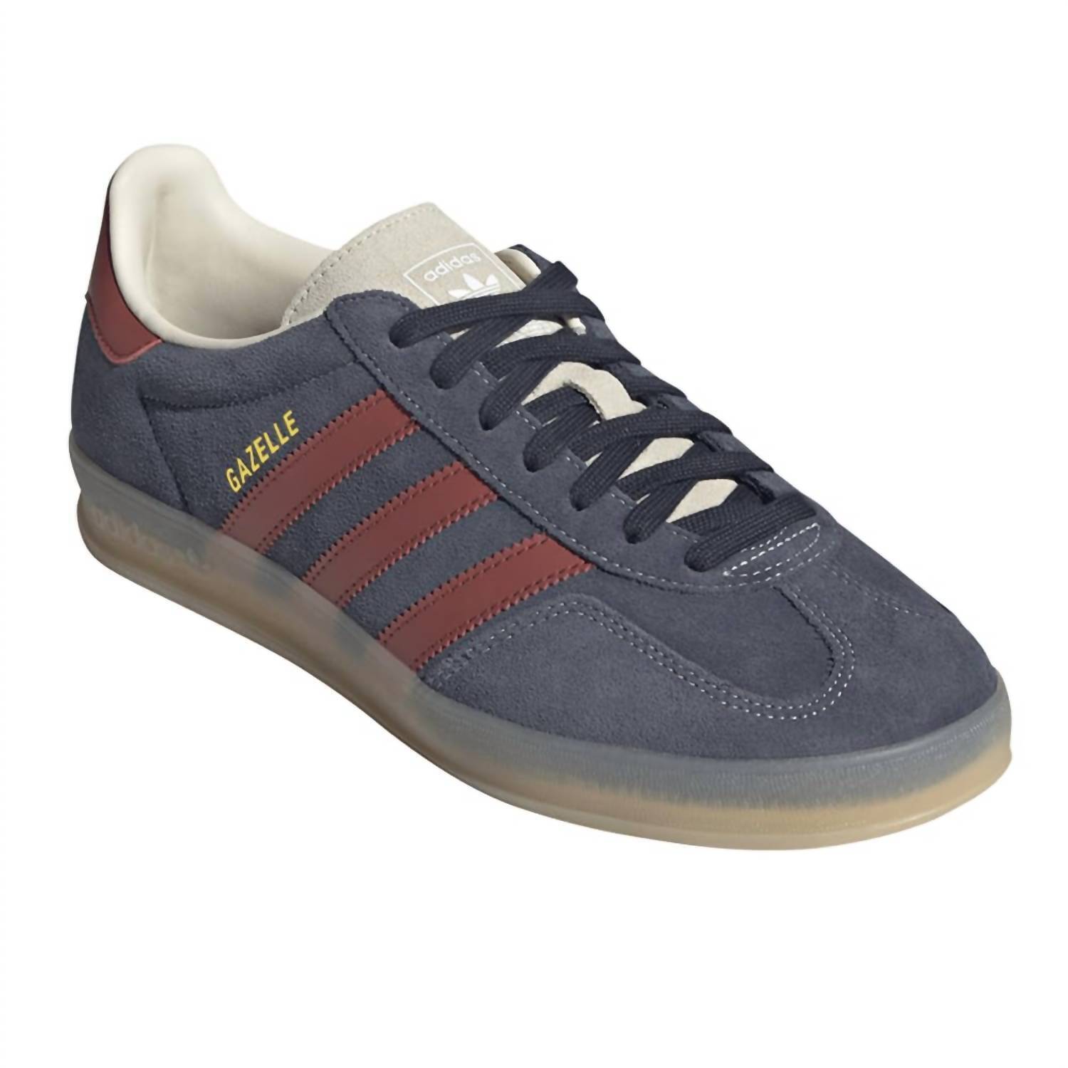 New Adidas Men's Gazelle Indoor Shoes In Inkpreloved Ruby/Wonder White